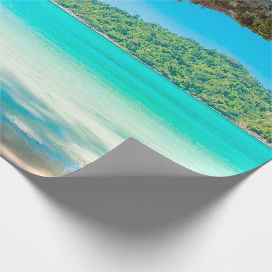 Papier Cadeau Découpage de plage tropicale (Coin)