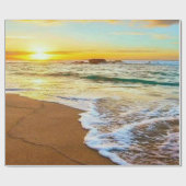 Papier Cadeau Découpage du coucher de soleil sur la plage (Plat)