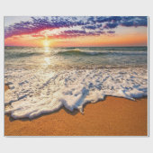 Papier Cadeau Découpage du coucher de soleil sur la plage (Plat)