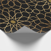 Papier Cadeau Découpage marocain moderne or noir méditerranéen (Coin)