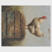 Papier Cadeau Découpage rustique du poulet et du nid (Plat)