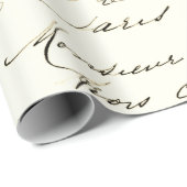 Papier Cadeau Découpage Vintage de script français (Coin rond)