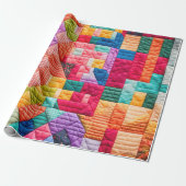 Papier Cadeau Découpe colorée en Patchwork (Déroulé)
