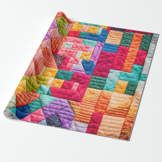 Papier Cadeau Découpe colorée en Patchwork (Déroulé)