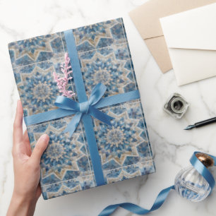 Papier Cadeau Découpe Kaleidoscope de flocon de neige rétro