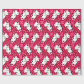 Papier Cadeau DÉCOUVREZ LES HALLES AVEC DES VACHES ET HOLLY (rou (Plat)