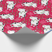 Papier Cadeau DÉCOUVREZ LES HALLES AVEC DES VACHES ET HOLLY (rou (Coin)