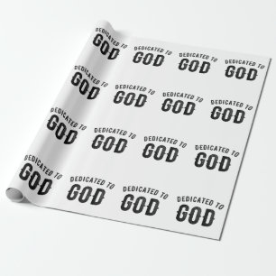 PAPIER CADEAU DÉDIÉ À DIEU COOL PERSONNALISABLE NOIR TEXTE