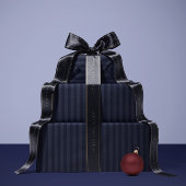 Papier Cadeau Deep Blue Stripe Wrapping Paper
