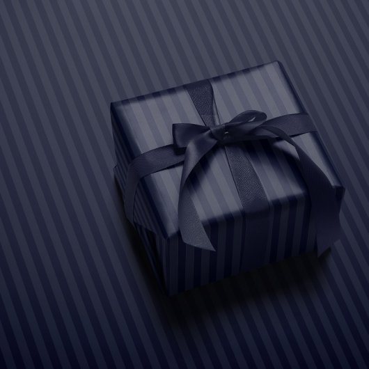 Papier Cadeau Deep Blue Stripe Wrapping Paper