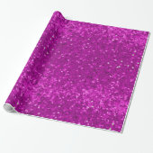 Papier Cadeau Deep Pink Glam Faux Glitter Pattern (Déroulé)