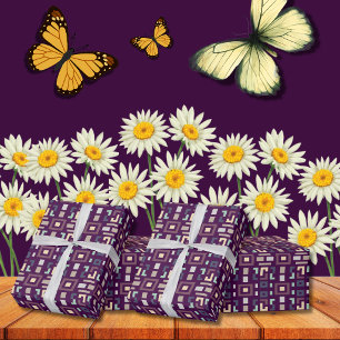 Papier Cadeau Deep Purple et Terres Muettes Géométrique Abstrait