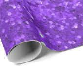 Papier Cadeau Deep Purple Glam Faux Glitter Pattern (Coin rond)