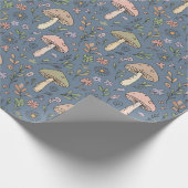 Papier Cadeau Deep Slate Gray Moody Fungi Seamless Pattern (Coin)