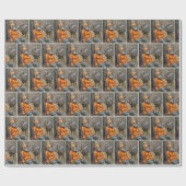 Papier Cadeau Deer Hunter Skeleton With Buck Deer In Woods (Plat)