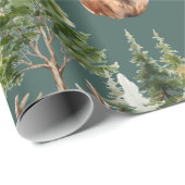 Papier Cadeau Deer Nature Faune Russe Fête Noël (Coin rond)