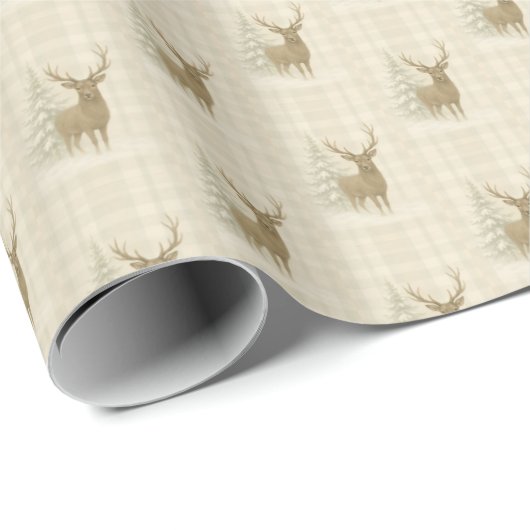 Papier Cadeau Deer Wrapping Paper (Coin rond)