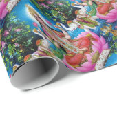 Papier Cadeau Déesse de Lakshmi de l'amour, de la prospérité, et (Coin rond)