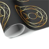 Papier Cadeau Déesse de triple de symbole de Wiccan d'or (Coin rond)