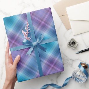 Papier Cadeau Défilé de mode bleu violet coloré inspiré des rayu