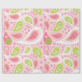 Papier Cadeau Défilé de Paisley rose (Plat)