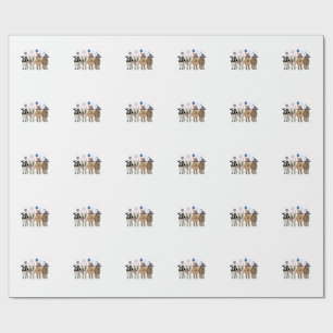 Papier Cadeau Défilé de vaches patriotiques, conception de chemi