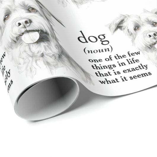 Papier Cadeau Définition Du Chien (Coin rond)