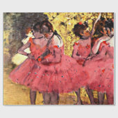 Papier Cadeau Degas - Les danseuses roses, peinture d'art (Plat)
