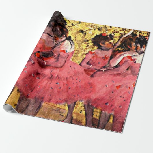 Papier Cadeau Degas - Les danseuses roses, peinture d'art (Déroulé)