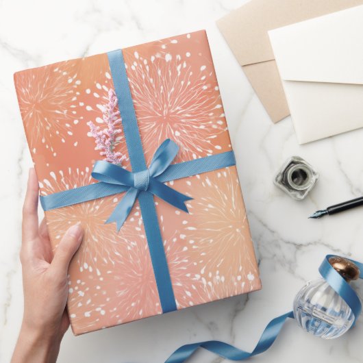 Papier Cadeau Dégradé Abstrait de Teinte Corail Douce Pêche (Cadeaux)