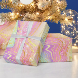 Papier Cadeau Dégradé de arc-en-ciel iridescent et strates de fe