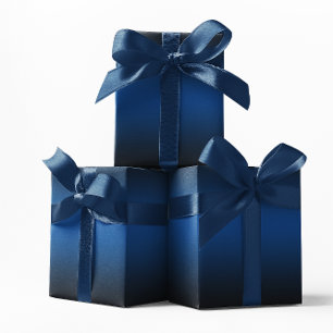 Papier Cadeau Dégradé élégant bleu foncé et noir