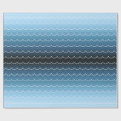 Papier Cadeau Dégradé Motif moderne de vague bleue (Plat)