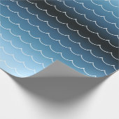 Papier Cadeau Dégradé Motif moderne de vague bleue (Coin)