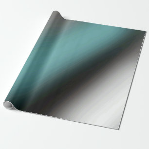 Papier Cadeau Dégradé Noir Gris et Sarcelle Élégant Moderne