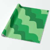 Papier Cadeau Dégradé vert ondulé des vagues océaniques (Déroulé)