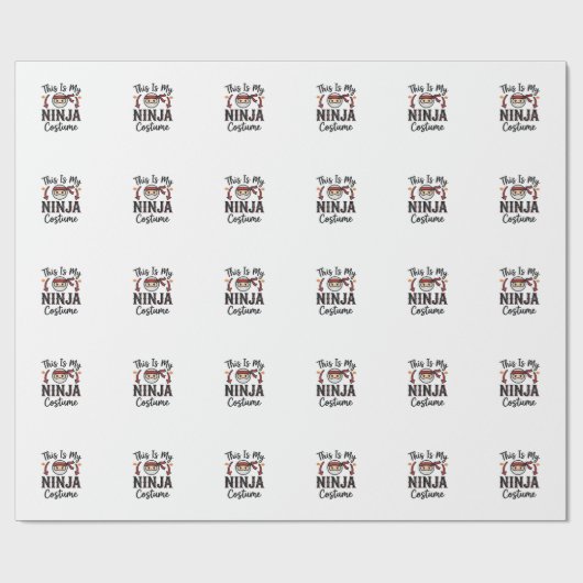 Papier Cadeau Déguisement de ninja drôle Design vectoriel Hallow (Plat)