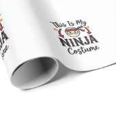 Papier Cadeau Déguisement de ninja drôle Design vectoriel Hallow (Coin rond)