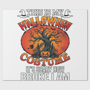 Papier Cadeau Déguisement Halloween Citrouille Cassée Épouvantab
