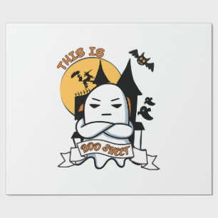 Papier Cadeau Déguisement Halloween Fantôme Drôle Boo