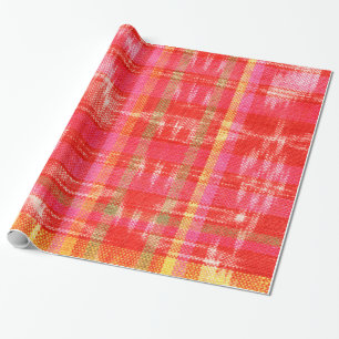 Papier Cadeau Deisgn orange, rouge et blanc d'ikat