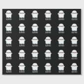 Papier Cadeau Deja Boo Funny Ghost Pun Dark BG (Plat)