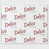 Papier Cadeau Delco depuis 1789 rouge noir et gris (Plat)