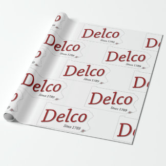 Papier Cadeau Delco depuis 1789 rouge noir et gris