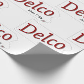 Papier Cadeau Delco depuis 1789 rouge noir et gris (Coin)