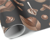 Papier Cadeau Délicat Assortiment de traitements au chocolat (Coin rond)