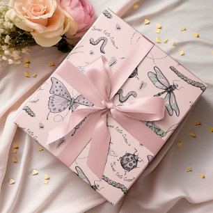 Papier Cadeau Délicat doux petit critère Feminine Blush Rose