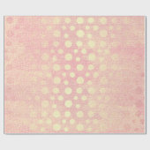 Papier Cadeau Délicat rose Peach Pastel Pois d'or (Plat)