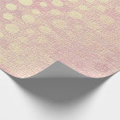 Papier Cadeau Délicat rose Peach Pastel Pois d'or (Coin)