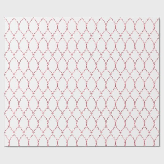 Papier Cadeau Delicate Red Geometric Pattern Giftwrap (Plat)